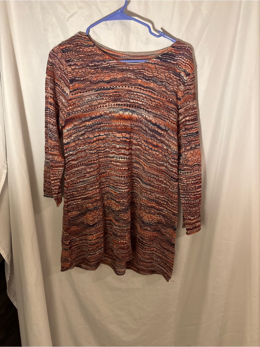 new directions Orange Multi-Pattern Long Sleeve Tunic